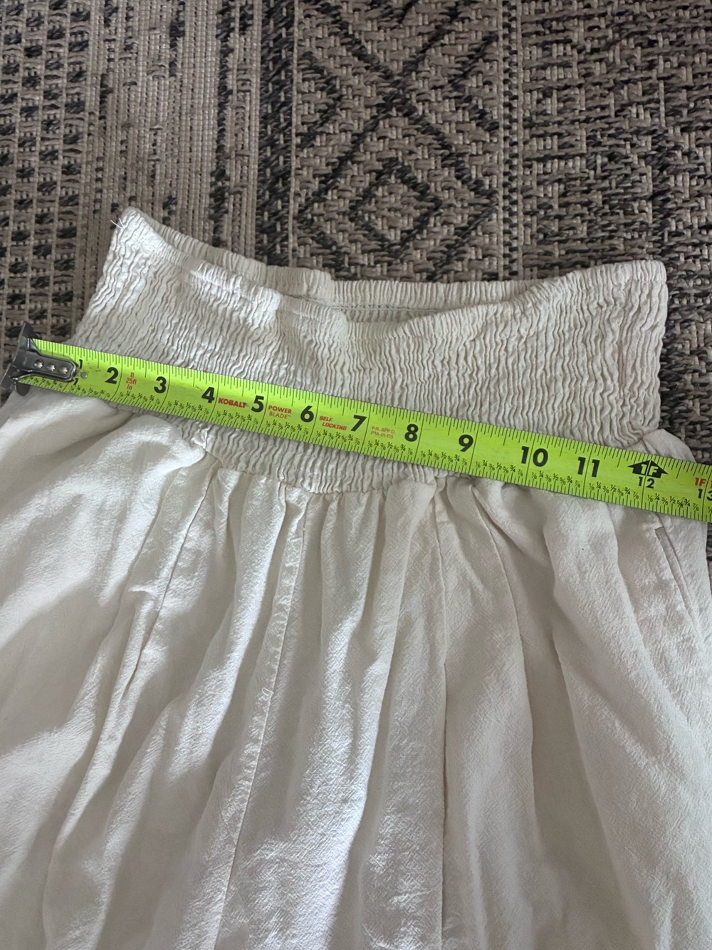 High-Waist Wide-Leg Cream Linen Pants - Picture 9 of 11